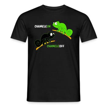 Chameleoff Chameleon Eidechse Witz - Männer T-Shirt - Schwarz - Vorne - AI Model Male 178 light (178cm)