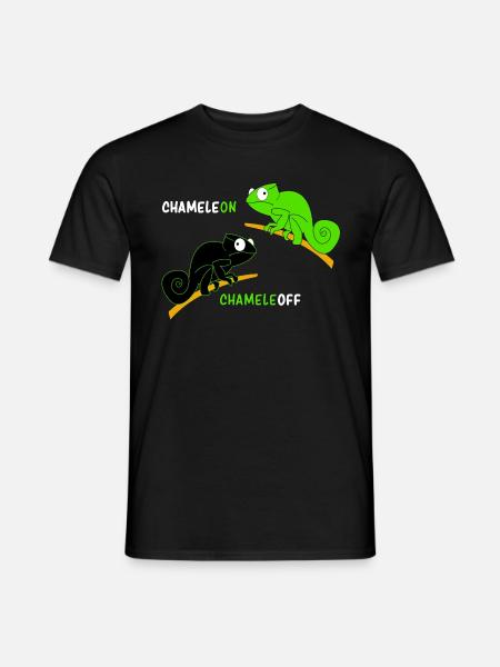 Chameleoff Chameleon Eidechse Witz - Männer T-Shirt - Schwarz