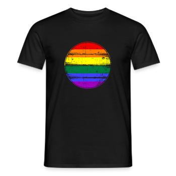 Drapeau arc-en-ciel LGBT arc-en-ciel - T-shirt homme - noir - Devant - AI Model Male 178 light (178cm)