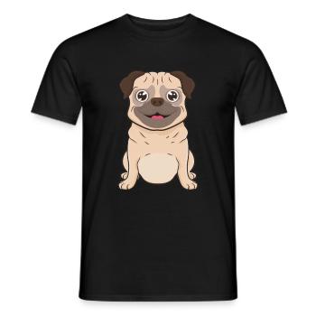 Mops Hund - Männer T-Shirt - Schwarz - Vorne - AI Model Male 178 light (178cm)
