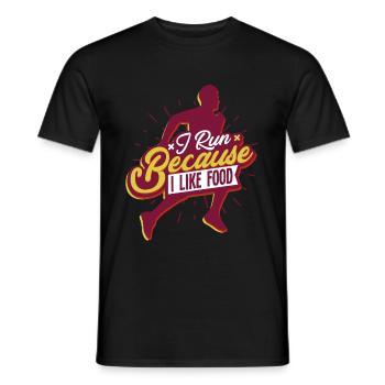 Running marathon runners - Men's T-Shirt - black - Front - AI Model Male 178 light (178cm)