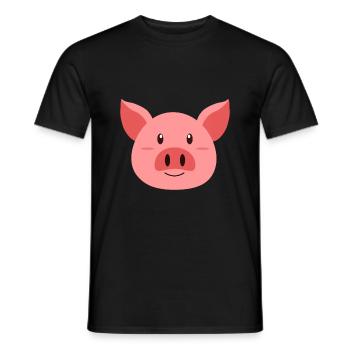 Schwein - Männer T-Shirt - Schwarz - Vorne - AI Model Male 178 light (178cm)
