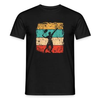 Tennis joueur de tennis vintage - T-shirt homme - noir - Devant - AI Model Male 178 light (178cm)