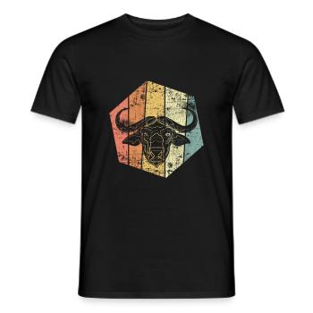 Buffalo vintage - Men's T-Shirt - black - Front - AI Model Male 178 light (178cm)