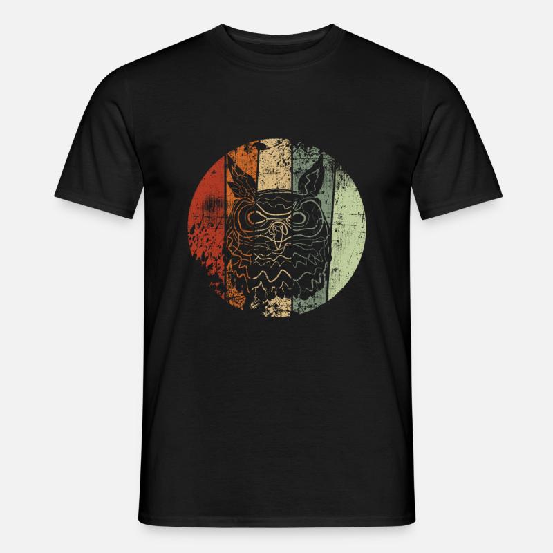 Eule Uhu vintage - Männer T-Shirt - Schwarz