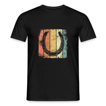 Hufeisen Pferd Reiter vintage - Männer T-Shirt - Schwarz - Vorne - AI Model Male 178 light (178cm)
