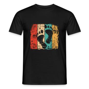 Empreinte pieds pieds vintage pied - T-shirt homme - noir - Devant - AI Model Male 178 light (178cm)