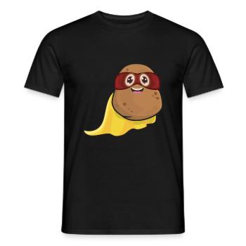 potatis - T-shirt herr - svart - Fram - AI Model Male 178 light (178cm)