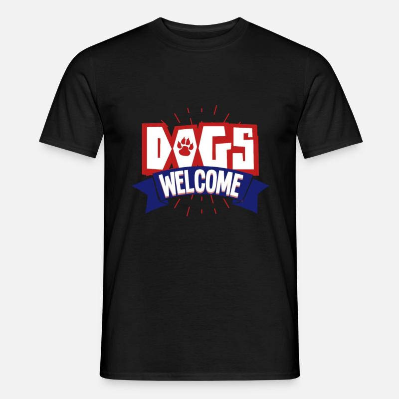 Hunde Willkommen - Männer T-Shirt - Schwarz