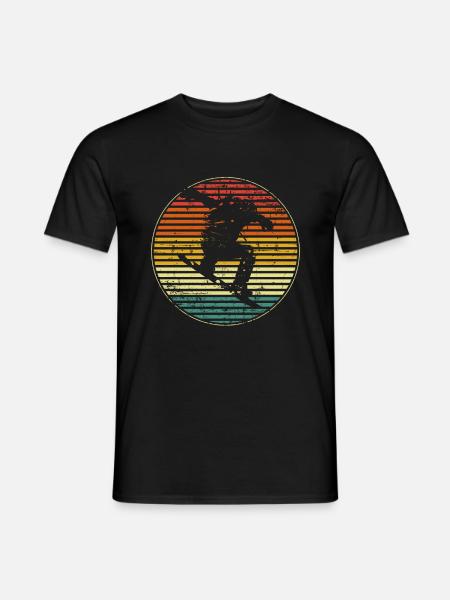 Snowboard vintage Snowboarder - Männer T-Shirt - Schwarz