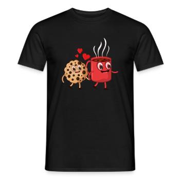 Cookie und Kaffee Liebe - Männer T-Shirt - Schwarz - Vorne - AI Model Male 178 light (178cm)