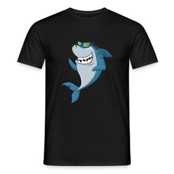 Un requin cool - T-shirt homme - noir - Devant - AI Model Male 178 light (178cm)