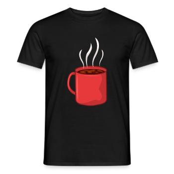 Coffee cup - Men's T-Shirt - black - Front - AI Model Male 178 light (178cm)