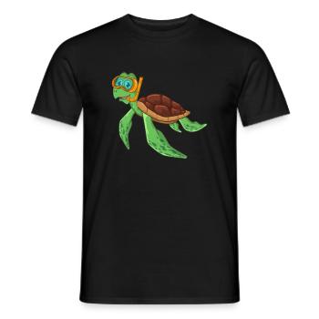 Tortue Plongée Plongeur - T-shirt homme - noir - Devant - AI Model Male 178 light (178cm)