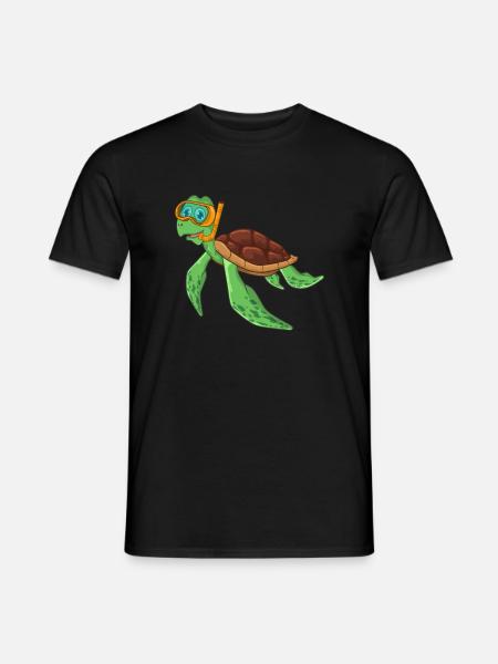 Schildkröte Tauchen Taucher - Männer T-Shirt - Schwarz