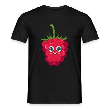 Himbeere - Männer T-Shirt - Schwarz - Vorne - AI Model Male 178 light (178cm)