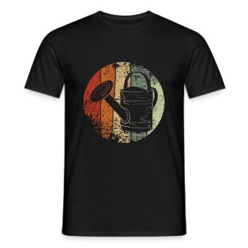 Watering can vintage garden gardener - Men's T-Shirt - black - Front - AI Model Male 178 light (178cm)