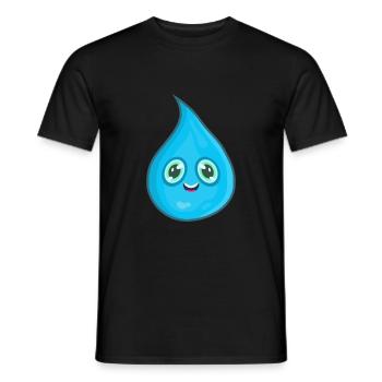 Water drops water - Men's T-Shirt - black - Front - AI Model Male 178 light (178cm)