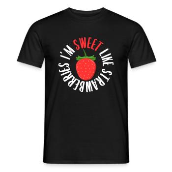 Erdbeere - Männer T-Shirt - Schwarz - Vorne - AI Model Male 178 light (178cm)