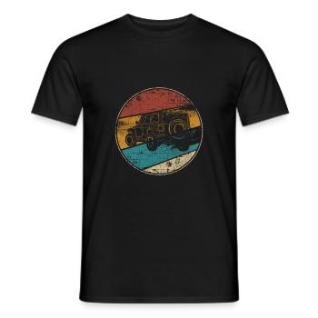 Offroad OFF-road suv retro - Men's T-Shirt - black - Front - AI Model Male 178 light (178cm)