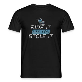Fauteuil roulant Handicap Drôle - T-shirt homme - noir - Devant - AI Model Male 178 light (178cm)