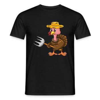 Farmer turkey - Men's T-Shirt - black - Front - AI Model Male 178 light (178cm)