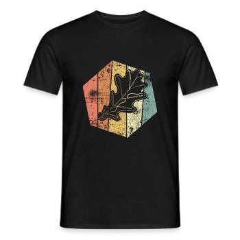 Eiche Blatt retro Natur Wald - T-shirt homme - noir - Devant - AI Model Male 178 light (178cm)