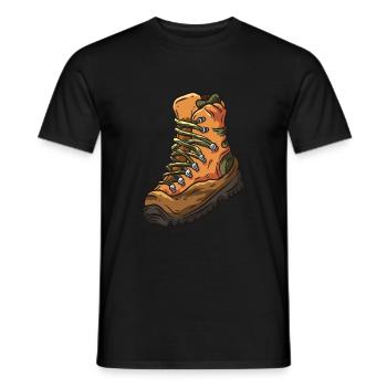 Hiking shoe hiking - Men's T-Shirt - black - Front - AI Model Male 178 light (178cm)