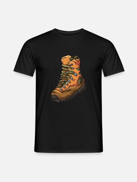Wanderschuh Wandern - Männer T-Shirt - Schwarz
