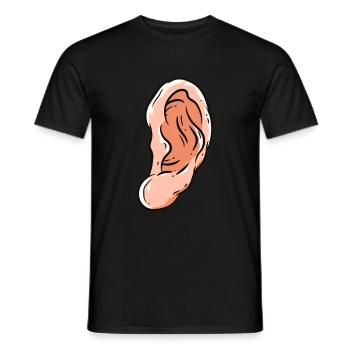 Oreille - T-shirt homme - noir - Devant - AI Model Male 178 light (178cm)