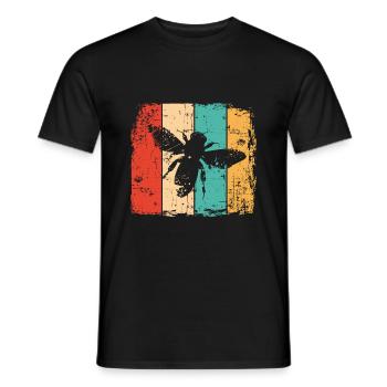 Biene retro - Männer T-Shirt - Schwarz - Vorne - AI Model Male 178 light (178cm)