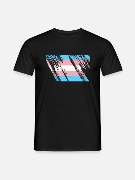 Trans LGBT Flag - Men's T-Shirt - black