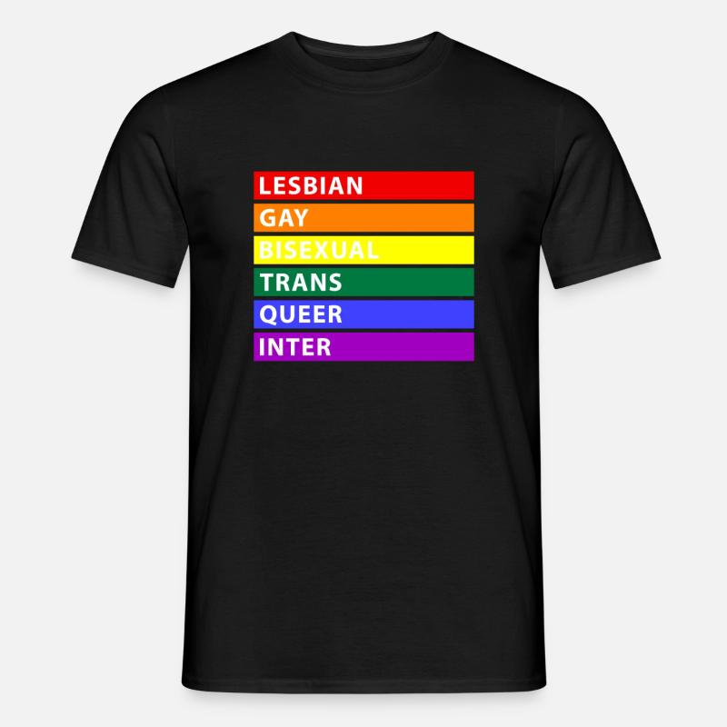 LGBTQI Regenbogen - Männer T-Shirt - Schwarz