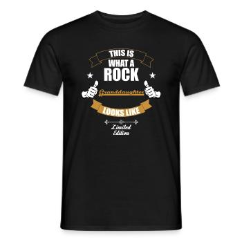 This is a rock granddaughter - Men's T-Shirt - black - Front - AI Model Male 178 light (178cm)