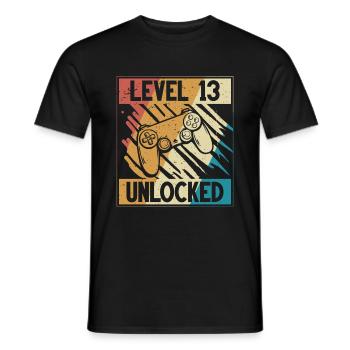 13. Geburtstag Gamer 13 Jahre - Männer T-Shirt - Schwarz - Vorne - AI Model Male 178 light (178cm)