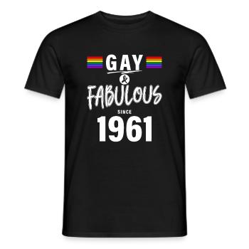 1961 Gay LGBT Gay Pride - T-shirt homme - noir - Devant - AI Model Male 178 light (178cm)