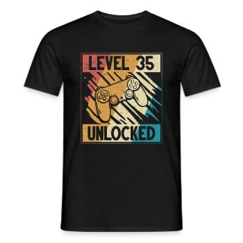 35th birthday Gamer 35 years - Men's T-Shirt - black - Front - AI Model Male 178 light (178cm)