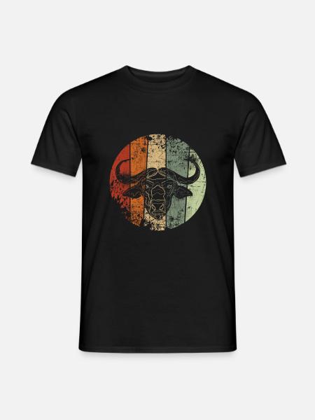 Büffel vintage - Männer T-Shirt - Schwarz