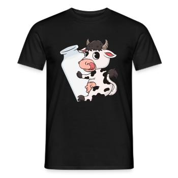 Kuh Milch - Männer T-Shirt - Schwarz - Vorne - AI Model Male 178 light (178cm)