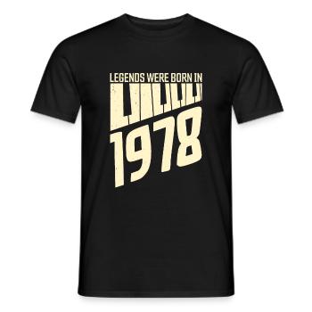 1978 Anniversaire piano piano - T-shirt homme - noir - Devant - AI Model Male 178 light (178cm)