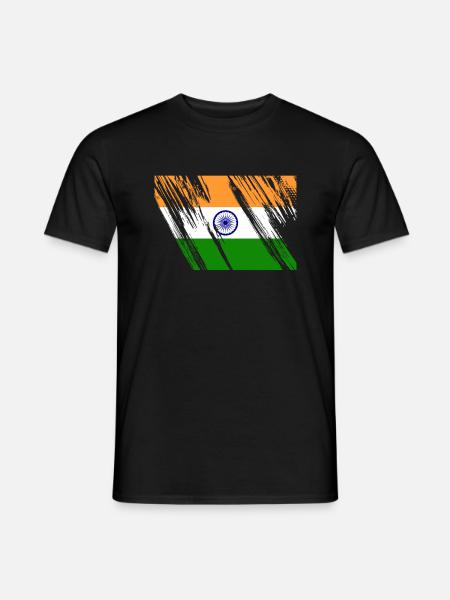 Drapeau de l’Inde - T-shirt homme - noir