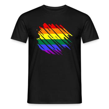 Drapeau arc-en-ciel LGBT - T-shirt homme - noir - Devant - AI Model Male 178 light (178cm)