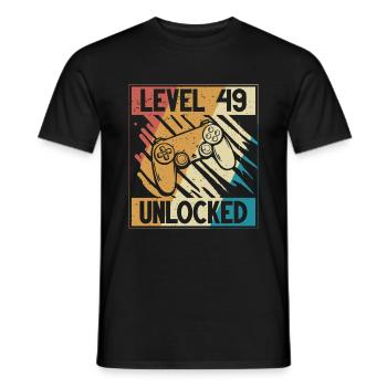 49e anniversaire gamer 49 ans - T-shirt homme - noir - Devant - AI Model Male 178 light (178cm)