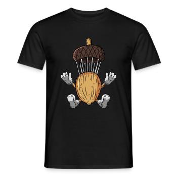 Fallschirm Eichel Eiche Baum - Männer T-Shirt - Schwarz - Vorne - AI Model Male 178 light (178cm)