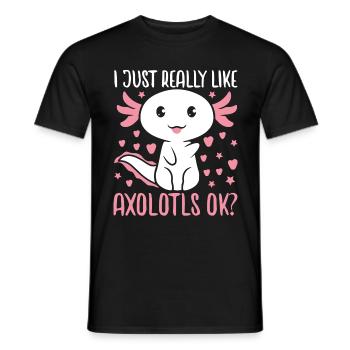 Axolotl - T-shirt homme - noir - Devant - AI Model Male 178 light (178cm)