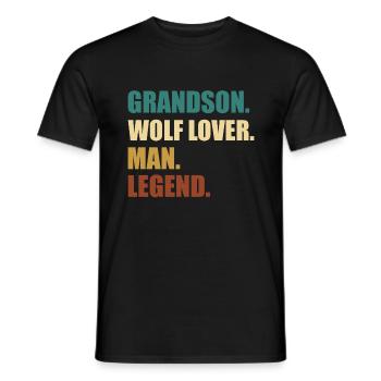 Légende du petit-fils loup - T-shirt homme - noir - Devant - AI Model Male 178 light (178cm)