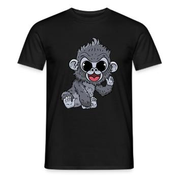 Singe Gorille - T-shirt homme - noir - Devant - AI Model Male 178 light (178cm)