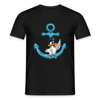 Capitaine Seagull Anchor - T-shirt homme - noir - Devant - AI Model Male 178 light (178cm)
