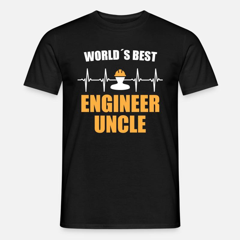 Engineer Uncle Heartbeat - Men’s T-shirt - black