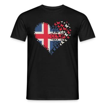 Butterfly Heart Norway Flag Design - Men's T-Shirt - black - Front - AI Model Male 178 light (178cm)